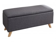 GFW GFW Secreto Charcoal Grey Upholstered Fabric Blanket Box (Flat Packed)