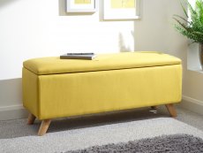 GFW GFW Secreto Mustard Upholstered Fabric Blanket Box (Flat Packed)