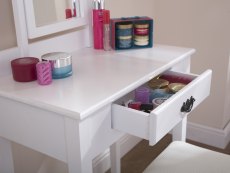 GFW GFW Shaker White Dressing Table and Stool (Flat Packed)