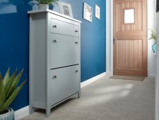GFW GFW Deluxe Grey 2 Tier Shoe Cabinet (Flat Packed)