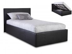 GFW GFW Ecuador 3ft Single Black Upholstered Faux Leather Side Lift Ottoman Bed Frame