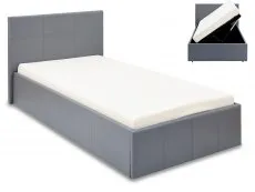 GFW GFW Ecuador 3ft Single Grey Faux Leather Side Lift Ottoman Bed Frame