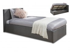 GFW GFW Ecuador 3ft Single Grey Hopsack Upholstered Fabric Side Lift Ottoman Bed Frame