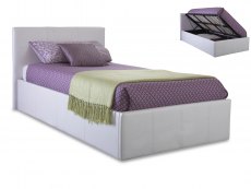 GFW GFW Ecuador 3ft Single White Upholstered Faux Leather Side Lift Ottoman Bed Frame