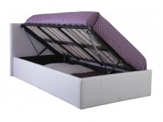 GFW GFW Ecuador 3ft Single White Upholstered Faux Leather Side Lift Ottoman Bed Frame