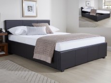GFW GFW Ecuador 4ft Small Double Black Upholstered Faux Leather Side Lift Ottoman Bed Frame