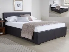 GFW GFW Ecuador Black Faux Leather Side Lift Ottoman Bed Frame