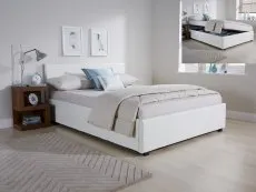 GFW GFW Ecuador White Faux Leather Side Lift Ottoman Bed Frame