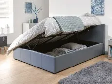 GFW Ecuador 4ft6 Double Grey Faux Leather Side Lift Ottoman Bed Frame