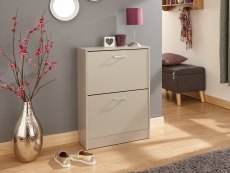 GFW GFW Stirling Grey 2 Tier Shoe Cabinet (Flat Packed)