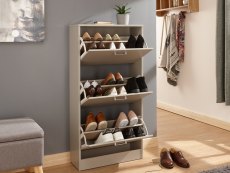 GFW GFW Stirling Grey 3 Tier Shoe Cabinet (Flat Packed)