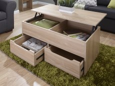 GFW GFW Ultimate Oak 2 Drawer Storage Coffee Table (Flat Packed)