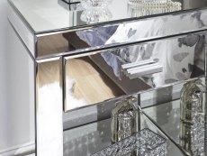 GFW GFW Venetian Clear Glass 1 Drawer Mirrored Bedside Cabinet (Assembled)