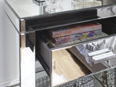 GFW GFW Venetian Clear Glass 1 Drawer Mirrored Bedside Cabinet (Assembled)