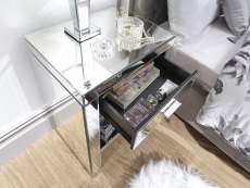 GFW GFW Venetian Clear Glass 3 Drawer Mirrored Bedside Cabinet (Assembled)
