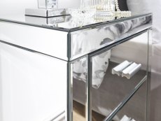 GFW GFW Venetian Clear Glass 3 Drawer Mirrored Bedside Cabinet (Assembled)