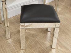 GFW GFW Venetian Clear Glass Mirrored Dressing Table Stool (Assembled)