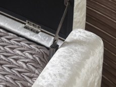GFW GFW Verona Oyster Crushed Velvet Upholstered Fabric Storage Bench (Flat Packed)