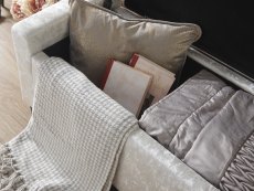 GFW GFW Verona Oyster Crushed Velvet Upholstered Fabric Storage Bench (Flat Packed)