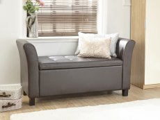 GFW GFW Verona Brown Upholstered Faux Leather Window Seat (Flat Packed)