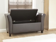 GFW GFW Verona Brown Upholstered Faux Leather Window Seat (Flat Packed)