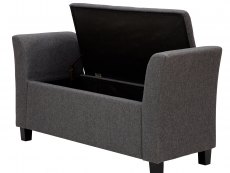 GFW GFW Verona Charcoal Grey Upholstered Fabric Window Seat (Flat Packed)