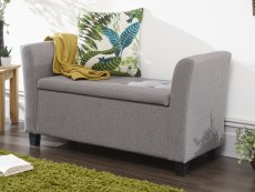 GFW GFW Verona Grey Upholstered Fabric Window Seat (Flat Packed)