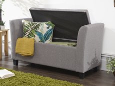 GFW GFW Verona Grey Upholstered Fabric Window Seat (Flat Packed)