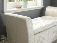 GFW GFW Verona Oyster Crushed Velvet Upholstered Fabric Window Seat (Flat Packed)