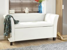 GFW GFW Verona White Upholstered Faux Leather Window Seat (Flat Packed)
