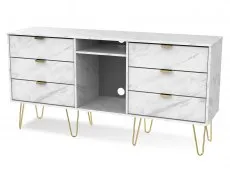 Welcome Welcome Hong Kong 6 Drawer TV Cabinet with Gold Hairpin Legs (Assembled)