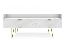 Welcome Welcome Hong Kong 2 Drawer Media Console Unit with Gold Hairpin Legs (Assembled)
