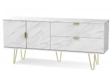 Welcome Welcome Hong Kong 2 Door 2 Drawer Sideboard with Gold Hairpin Legs (Assembled)