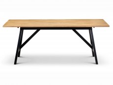 Julian Bowen Julian Bowen Hockley 190cm Black and Light Oak Dining Table and 6 Chairs Set