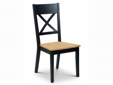 Julian Bowen Julian Bowen Hockley 190cm Black and Light Oak Dining Table and 6 Chairs Set