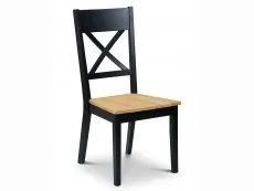 Julian Bowen Julian Bowen Hockley Black and Light Oak Dining Table and 6 Chairs Set