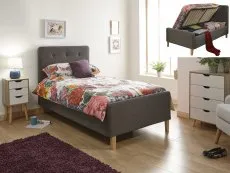 GFW GFW Ashbourne 3ft Single Dark Grey Fabric Ottoman Bed Frame