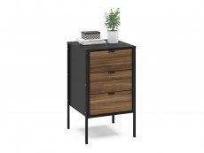 Birlea Birlea Opus Walnut and Black 3 Drawer Storage Unit (Flat Packed)