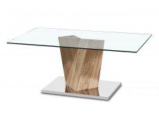 LPD LPD Alpha Glass and Oak Coffee Table (Flat Packed)