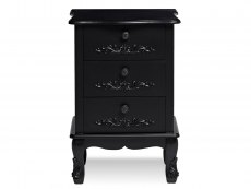 LPD LPD Antoinette Black 3 Drawer Bedside Cabinet (Assembled)