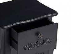 LPD LPD Antoinette Black 3 Drawer Bedside Cabinet (Assembled)