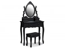 LPD LPD Antoinette Black 4 Drawer Dressing Table and Stool (Assembled)