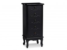 LPD LPD Antoinette Black 5 Drawer Tall Narrow Chest of Drawers (Assembled)
