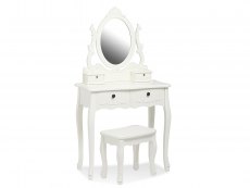 LPD LPD Antoinette White 4 Drawer Dressing Table and Stool (Assembled)