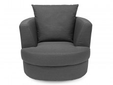 LPD Bliss Small Grey Linen Fabric Swivel Chair