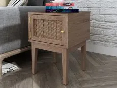 LPD LPD Bordeaux Rattan and Oak 1 Door Lamp Table