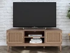 LPD LPD Bordeaux Rattan and Oak 2 Door TV Cabinet