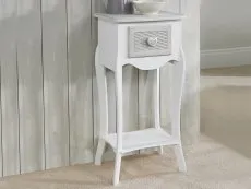 LPD LPD Brittany Grey and White 1 Drawer Bedside Table (Assembled)