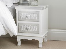 LPD Brittany Grey and White 2 Drawer Bedside Cabinet (Assembled)
