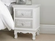 LPD LPD Brittany Grey and White 2 Drawer Bedside Table (Assembled)